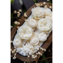 Beautiful Flowers Dough Bowl Candle  |Flower Scented Dough Bowl |Handcrafted Flower Bowl /Dough Bowl/Farmhouse candle / large candle