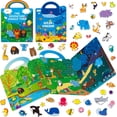 thumbnail image 1 of czcpp-2 Packs Jelly Sticker Book, 72 Thick Animals Jelly Stickers Waterproof Gel Cling Decals, Wild & Marine Animal-Themed Matching Game, Reusable Craft Activity Book Educational Learning Toys for To, 1 of 4
