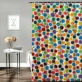 thumbnail image 2 of PRATYUS Kids Rainbow Shower Curtain for Bathroom, Colorful Geometric Cute Polka Dot Fabric Shower Curtains Set, White Modern Restroom Decor Accessories with Hooks 69x72, 2 of 7