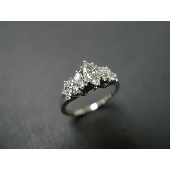 3Ct Marquise Cut Simulated Diamond Engagement Wedding Ring 14k White Gold Finish