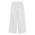 thumbnail image 7 of UAMVSH Capri Pants for Women High Waisted Wide Leg Palazzo Trousers Cotton Linen Casual Loose Cropped Pants with Pockets, 7 of 7