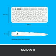 Logitech K380 Backlit Keys Mini Bluetooth Standard Keyboard, off White, 1 Pack