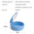 thumbnail image 3 of 2 Pack Retainer Case with Mirror Retainer Container Partial Denture Storage Box (Light blue+White), 3 of 5