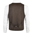 thumbnail image 3 of GFDYREE Men's Slim Fit Herringbone Tweed Suits Vest Premium Wool Blend Waistcoat, 3 of 7