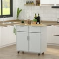 thumbnail image 2 of HOMCOM Îlot de Cuisine Roulant avec Armoire de Rangement, Tiroirs, Porte-Serviettes, 2 of 10