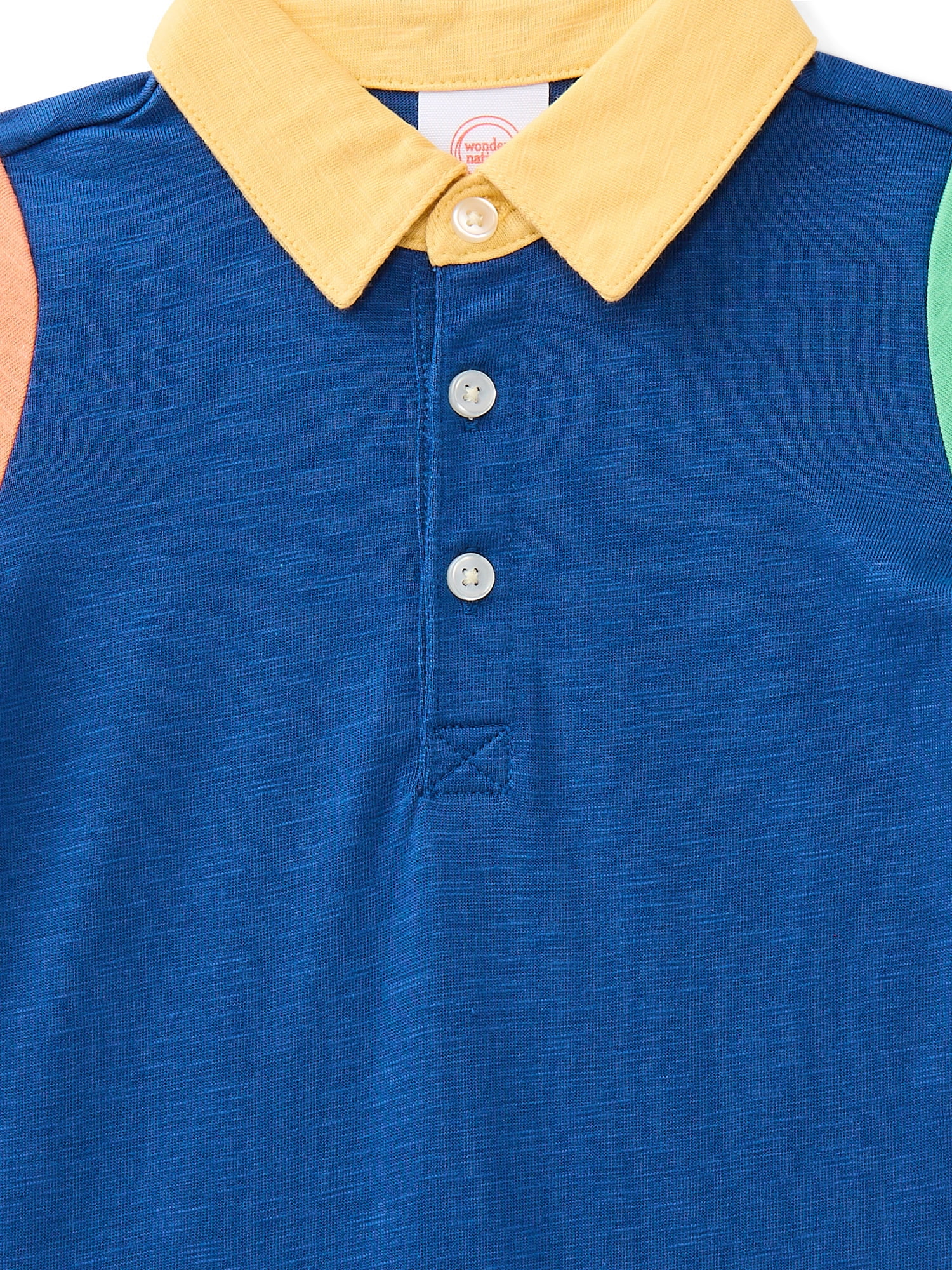 Wonder Nation Baby Boys' Polo Shortie Romper with Short Sleeves, Sizes 0/3M-24M