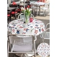 thumbnail image 6 of Independence Day Table Cloth Round Tablecloth, 4th of July Red Blue Stripes Star Leaves Waterproof Wrinkleproof Table Cover with Umbrella Hole and Zipper for Party/Dining/Patio/Wedding 60 Inch, 6 of 9