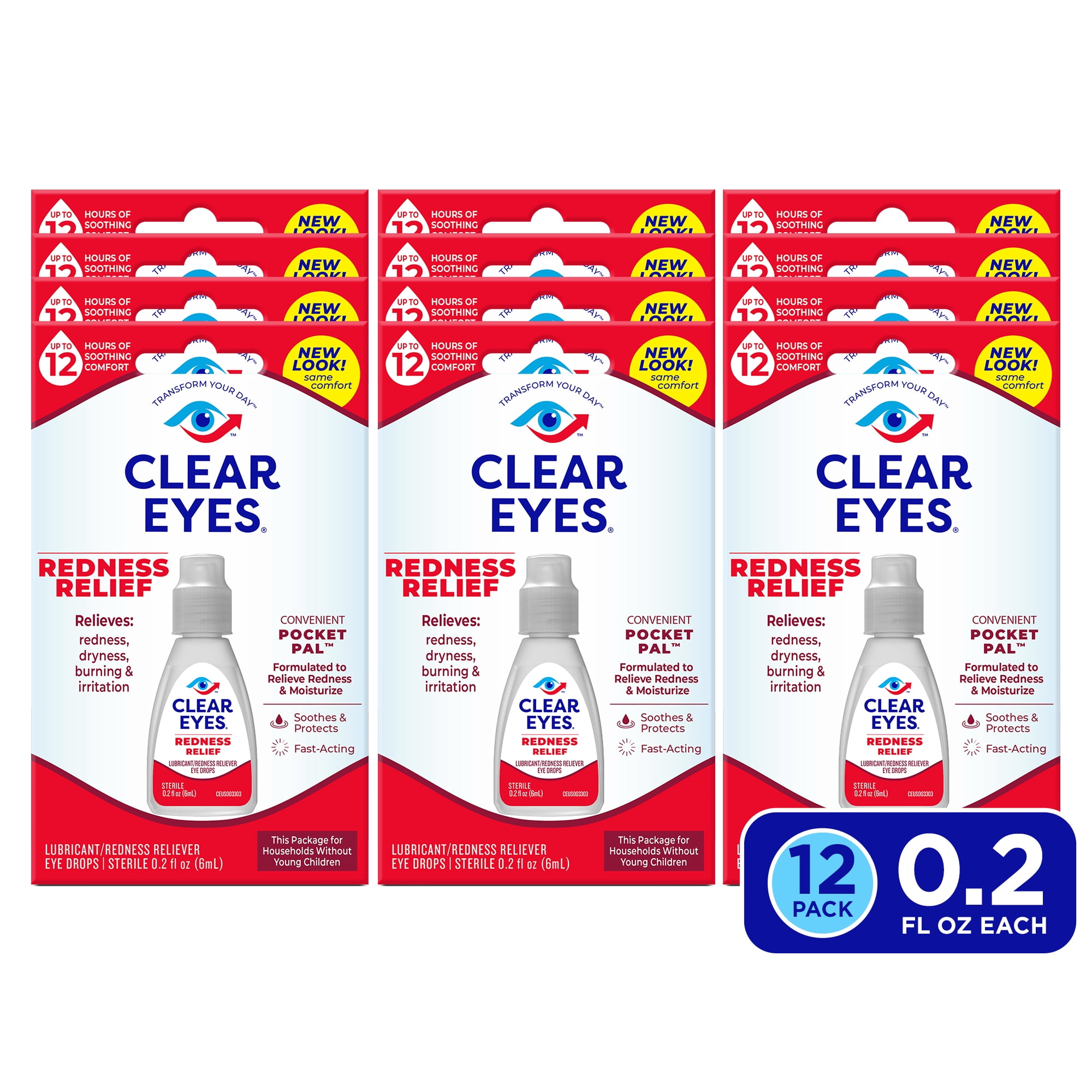 Buy Clear Eyes Redness Eye Relief Lubricant Eye Drops, Pocket Pal, 0.2