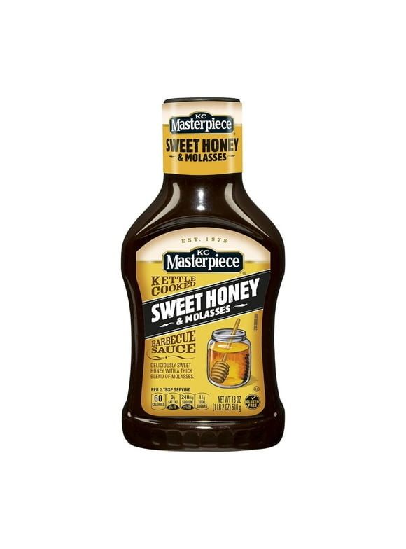 KC Masterpiece Sweet Honey & Molasses Barbecue Sauce (Pack of 2) 18 oz
