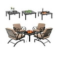 thumbnail image 5 of Canddidliike 5 Pieces Patio Rocking Chairs and 4-in-1 Fire Pit Table with Fire Poker, 5 of 8