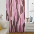 thumbnail image 6 of Pink Brown Ombre Sheer Curtains 54 Inches Long, Geometric Modern Abstract Art Light Filering Curtains, Breathable Simi Curtain Privacy Drapes for Kitchen Bathroom Lightweight Small Window Treatment, 6 of 9
