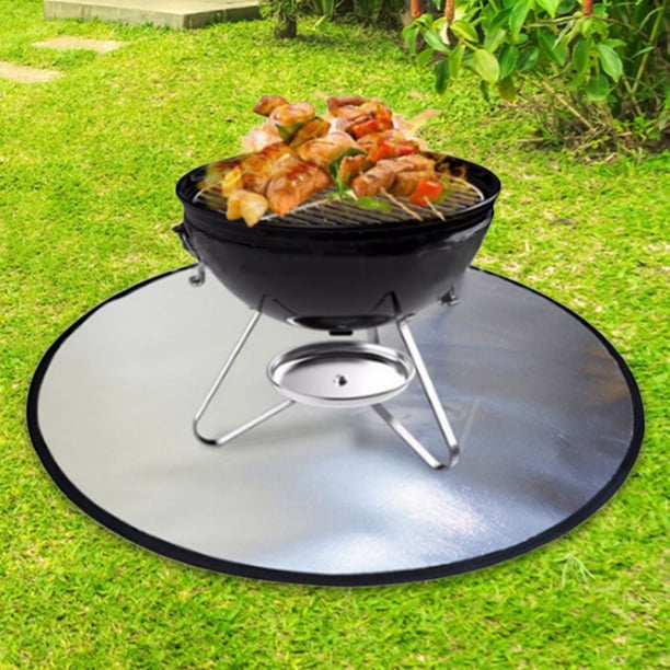 Fire Pit Ember Mat Durable BBQ Grill Mat Anti-escaldado Exterior Protección interior Hugtrwg Para estrenar