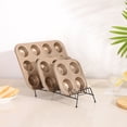 thumbnail image 2 of Molde para muffins Naxoaeo de 4, 6, 9 y 12 tazas, antiadherente, redondo, para hornear mini brownies y tartas de huevo, con núcleo de acero inoxidable y no tóxico, fácil de desmoldar y limpiar,, 2 of 4