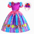 thumbnail image 2 of Sgkm Princess Dresses for Girls A Line Color Blocked Girls Dresses with Print Party Baby Clothes, 2 of 9