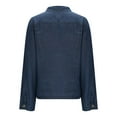 thumbnail image 6 of Lightweight Jackets Womens Plus Size New Women's Denim Jacket Button up Long Sleeve Basic Trendy Jean Coat Fall Lightweight Outerwear with Pockets Blue L, 6 of 7