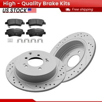 ACB ZONE Rear Brake Kits for Hyundai Tucson 2016-2021 Kia Sportage (982104, 1445), Drilled Slotted Disc Brake Rotors and Ceramic Brake Pads