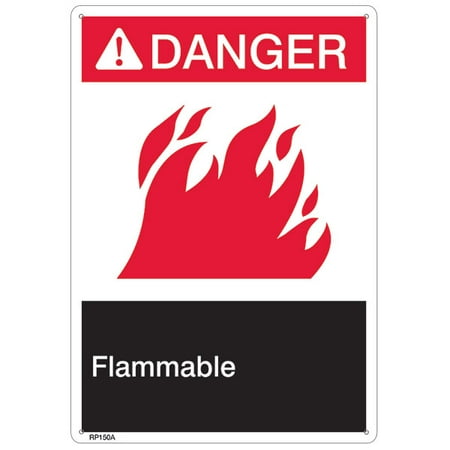 

ANSI Z535 Rigid Plastic Danger Flammable Sign 7 x 10 (132 Units)