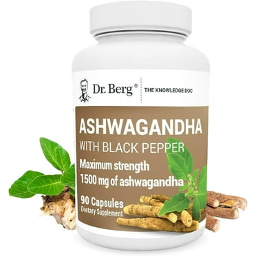 Dr. Berg Ashwagandha Capsules with Black Pepper Extract, 90 Capsules