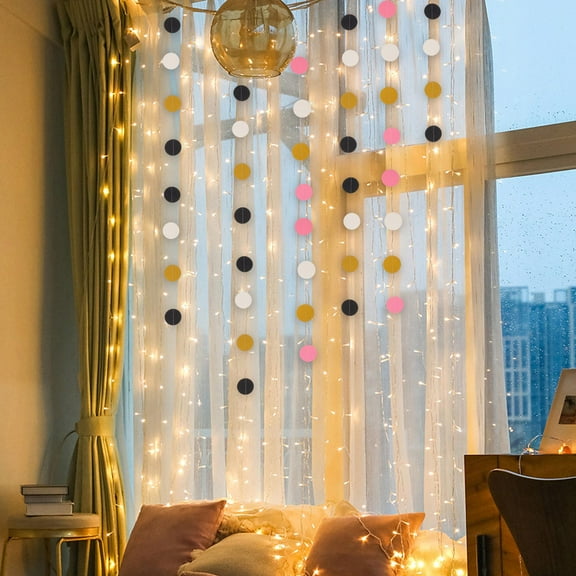 Tineasur Assorted Color Paper Circle Garland for Decoration with Quality and Elegant Design 4Pcs