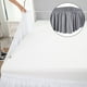 thumbnail image 4 of Matsuzay de cama elástica fácil de poner y funcional con volantes de cama ajustada con volantes Premium Juegos de cama Gris Completo 137*190+38, 4 of 6