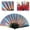 H, variant on Boots on The Ground Hand Fan, Clacking Fans for Line Dancing, Big Fans Handheld Line Dancing, Fashion Craft Folding Fan Iridescent Clacking Hand Fan (D)