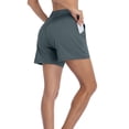 thumbnail image 4 of Sociala Women's Lounge Running Elastic Waist Bermuda Shorts Gym Athletic Shorts with Pockets, 4 of 6