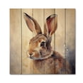 thumbnail image 3 of Designart "Endearing Rabbit I" Animals Print on Natural Pine Wood, 3 of 5