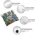 thumbnail image 4 of Nawypu  Cactus Throw Pillow Cushion Cover, Saguaro Cask Hedge Hog Prickly Pear Opuntia Tropical Botany Garden Plants Print, Decorative Square Accent Pillow Case,  2 pcs White, 4 of 6