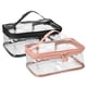 thumbnail image 1 of 2 bolsas de maquillaje transparentes Unique Bargains impermeables para viaje negro y rosa, 1 of 1