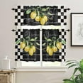 thumbnail image 2 of Summer Tropical Lemon 3-Piece Kitchen Curtain Set, Rod Pocket Kitchen Curtain Valance and Tiers Set, Washable Drape Window Treatment Set, Black White Buffalo Plaid, 2 of 5