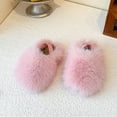 thumbnail image 6 of YMNXA Big Kids Girls Boots Solid Color Non Soft Sole Plush Thickened Warm Soft Slippers For Indoor Wear Pink 2.5-3 Years, 6 of 6