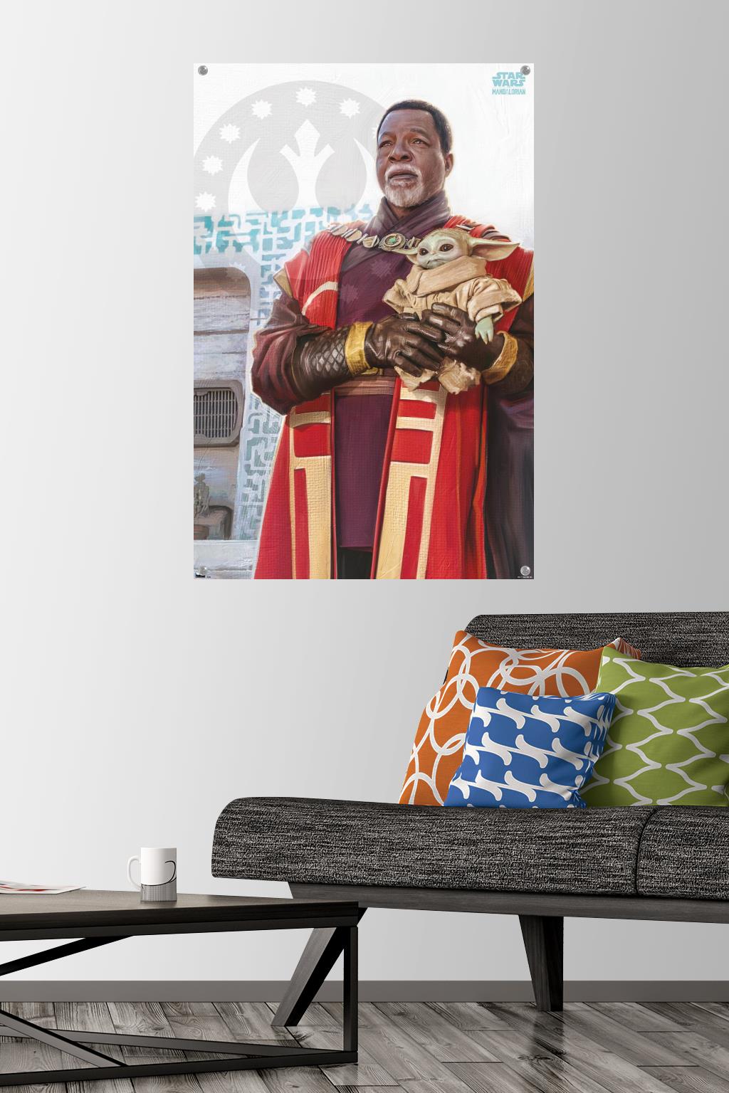 Star Wars: The Mandalorian Season 3 - Grogu and Greef Karga Wall Poster with Pushpins, 22.375" x 34"