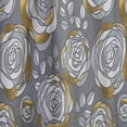 thumbnail image 4 of Designart 'Golden Rose Flowers On Gray' Mid-Century Modern Curtain Panel, 4 of 5
