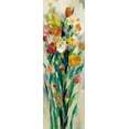 thumbnail image 2 of Vassileva, Silvia 11x24 White Modern Wood Framed Museum Art Print Titled - Tall Bright Flowers Cream II, 2 of 4