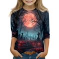 thumbnail image 2 of Grblisyd Boys Girls 3/4 Sleeves Halloween Tops Casual Crewneck Trendy Graphic Shirts for Fall Daily Wear Clothes, 2 of 6