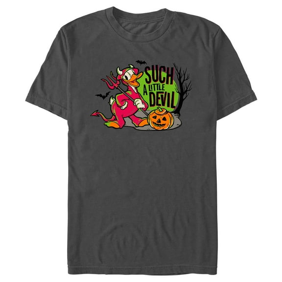 Men's Mickey & Friends Halloween Donald Duck Such a Little Devil Graphic Tee Charcoal Medium