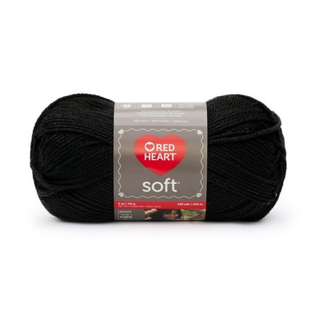 Red Heart® Soft™ #4 Worsted (Medium) Acrylic Yarn, Black 5oz/142g 256 Yards