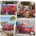 thumbnail image 5 of 4th of July Flower Outdoor Waterproof Pillow Covers, Poppy Patriotic Red Blue USA Flag Decorative Square Throw Pillowcase Sofa Cushion Sham for Patio/Couch/Chair, 16"x16" 2 Pack, 5 of 8