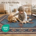 thumbnail image 4 of ODIKA Front Symmetrical Door Motif Dusty Vintage Bedside Beige Ru Skid Stain Resistant Flatwoven for Entryway, Kitchen, Mudroom, 4 of 7
