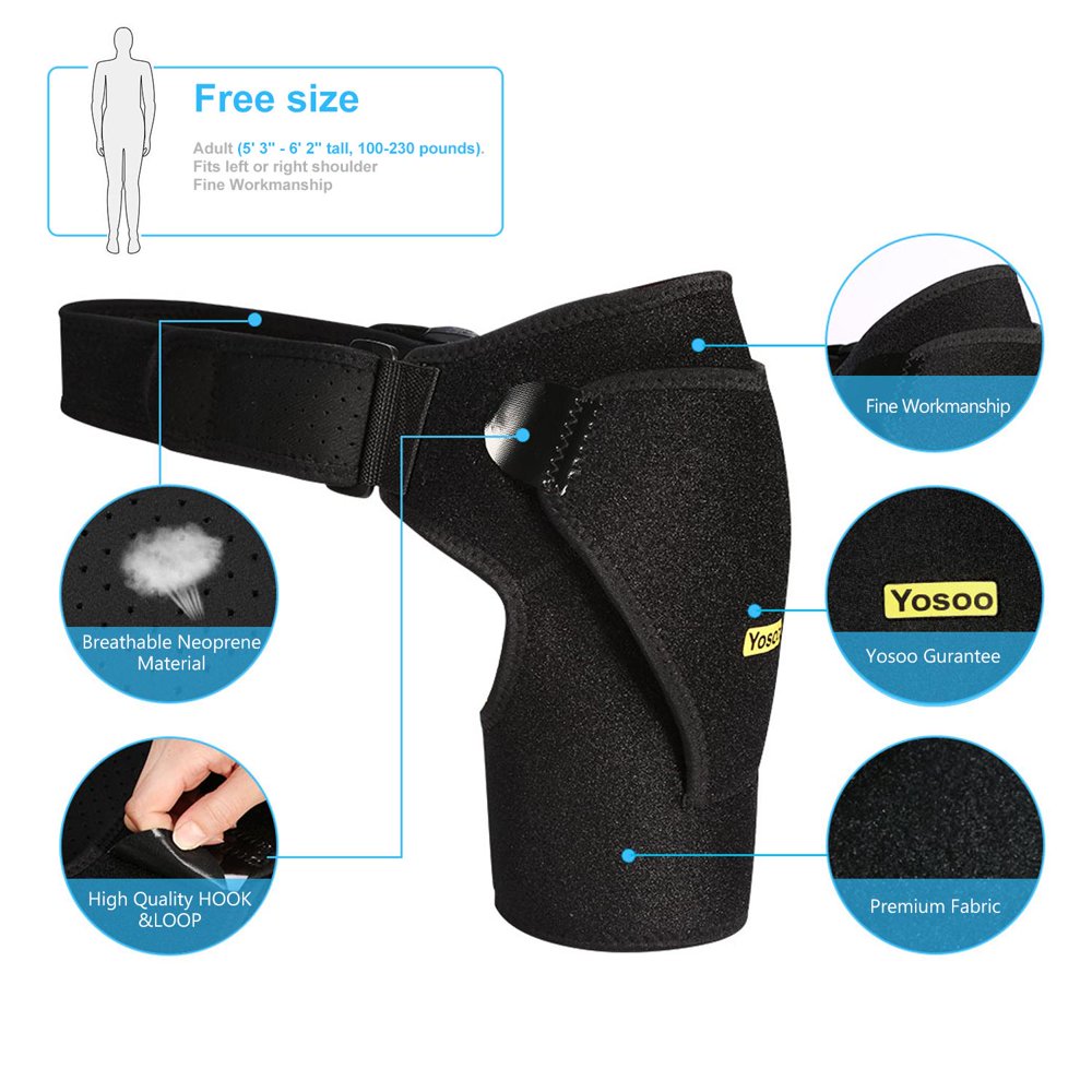 TMISHION Hot/Cold Gel Packs Shoulder Brace Support Strap Wrap Belt