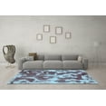 thumbnail image 3 of Ahgly Company Indoor Round Abstract Light Blue Modern Area Rugs, 8' Round, 3 of 4