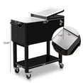 thumbnail image 3 of Tcbosik 80QT Cooler Cart with Bottle Opener and Drainage, Portable Patio Cooler on Wheels, Outdoor Beverage Cart Ice Chest Cart with Detachable Feet for Patio Party BBQ Beach Activities, Black, 3 of 10
