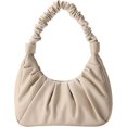thumbnail image 1 of Bolsos de hombro con forma de nube, bolso bandolera pequeño para mujer, bolso plisado debajo del brazo, bolso de mano para mujer, bolso de mano con correa ajustable (beige), 1 of 5