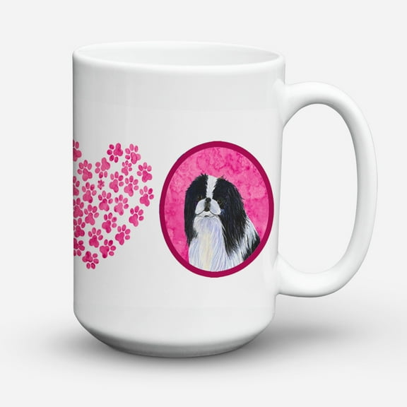 Pink Japanese Chin Coffee Mug 15 oz