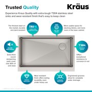 KRAUS Standart Pro 33 Flat Apron Front Farmhouse 16 Gauge Single Bowl Stainless Steel Kitchen Sink