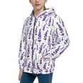 thumbnail image 2 of Sikiie Lavender Flowers Zip Up Hoodie Teenage, hoodies for Teenage, Zipper Sweatshirt Jacket for Daily, Traveling-Medium, 2 of 6