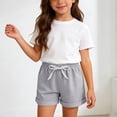 thumbnail image 5 of Akafmk Kids Cotton Loungwear Shorts Solid Color Soft Comfortable Loose Fitting Sleepwear Short Pants (Toddler Girl's or Girl's),Sizes 3-4 Years, 5 of 5