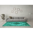 thumbnail image 3 of Ahgly Company Machine Washable Indoor Rectangle Oriental Turquoise Blue Industrial Area Rugs, 7' x 9', 3 of 4