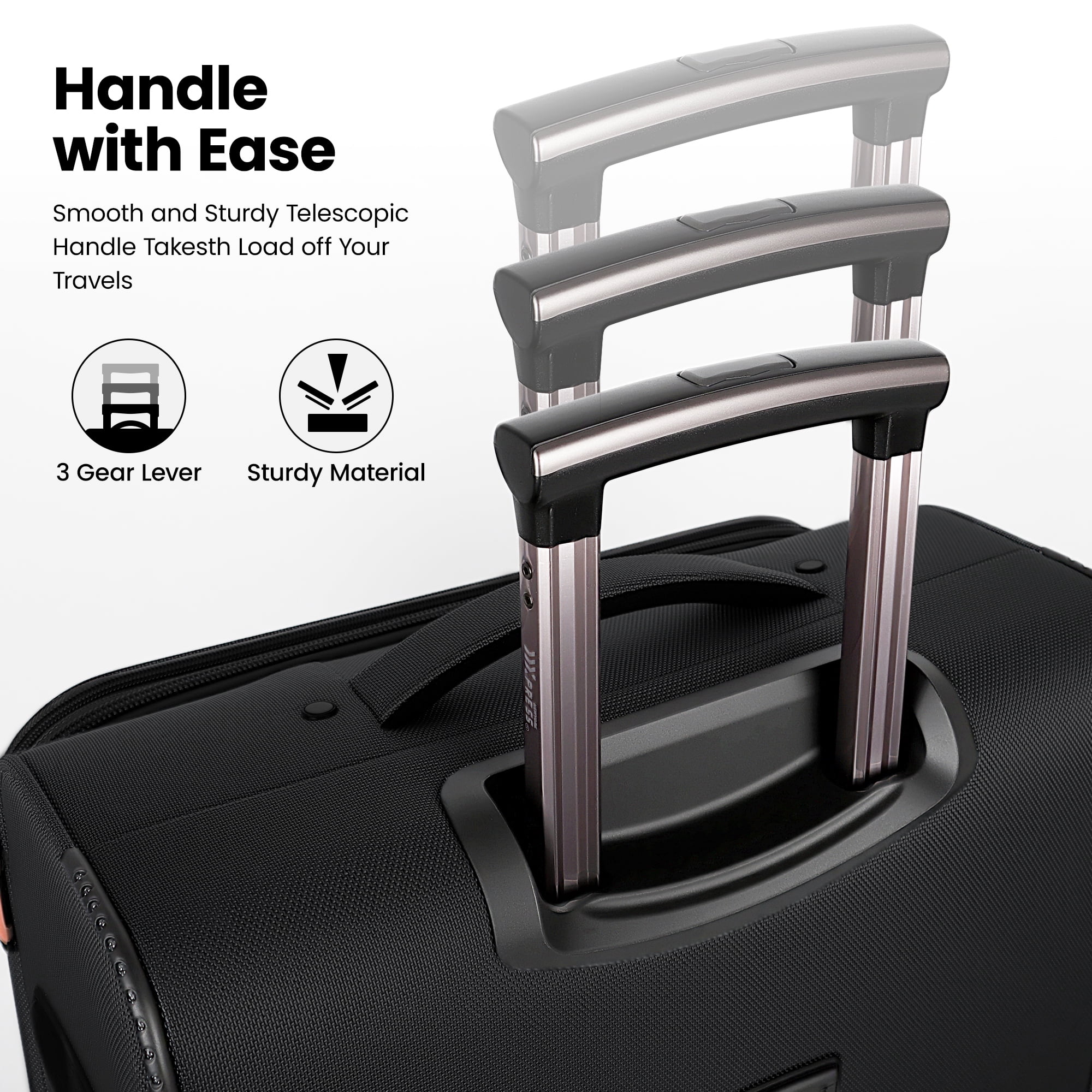 New York Xpress 2 Piece Softside Luggage Set Lightweight Expandable Spinner Suitcase with TSA Lock, 20"/26",Black - XJ1901