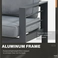 thumbnail image 3 of RoyalCarft Aluminum Patio Furniture Set with Fire Pit Table, 5 Piece Metal Outdoor Furniture with Water-Resistant Cushions, Modern Patio Conversation Set for Balcony, Front Porch, and Backyard, Grey, 3 of 7